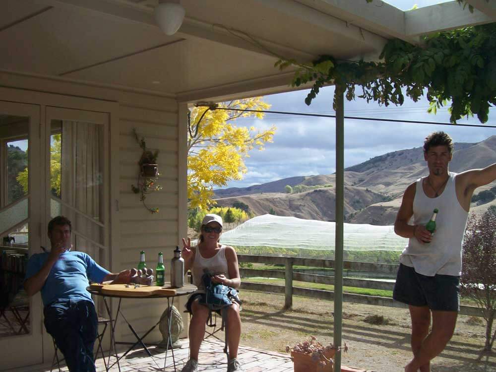 Picking is thirsty work. Some of the picking gang relaxing after the 2013 pick